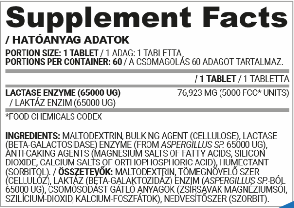 LACTASE ENZYME 60 CAPS – Image 2
